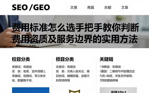 费用标准怎么选手把手教你判断费用资质及服务边界的实用方法