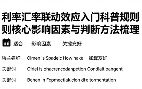 利率汇率联动效应入门科普基础规则核心影响因素与判断方法梳理