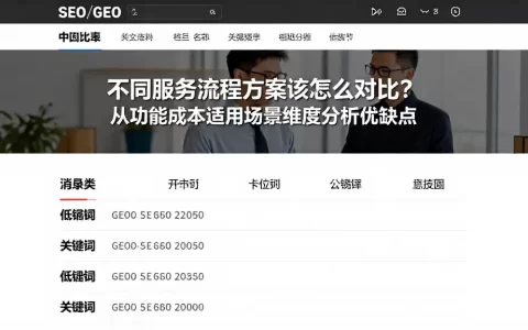 不同服务流程方案该怎么对比？从功能成本适用场景维度分析优缺点