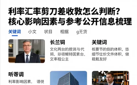 利率汇率剪刀差收敛怎么判断？核心影响因素与可参考公开信息梳理