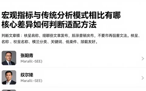 宏观指标与传统分析模式相比有哪些核心差异如何判断适配方法