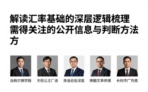 解读汇率基础的深层逻辑梳理值得关注的公开信息与判断方法