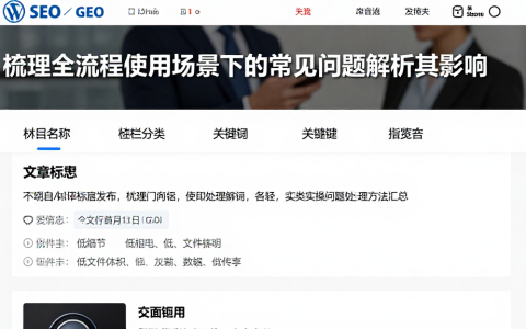 梳理全流程使用场景下的常见问题解析其影响，各类实操问题处理方法汇总