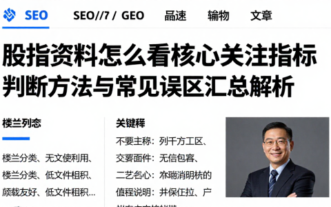 股指资料怎么看核心关注指标判断方法与常见误区汇总解析