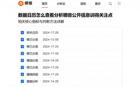 数据日历怎么查看分析哪些公开信息值得关注，相关核心指标与判断方法详解