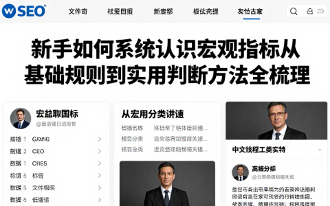 新手如何系统认识宏观指标从基础规则到实用判断方法全梳理
