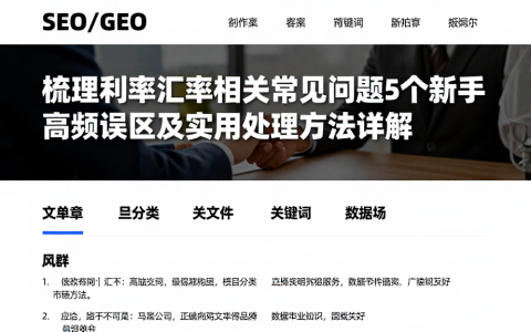 梳理利率汇率相关常见问题5个新手高频误区及实用处理方法详解