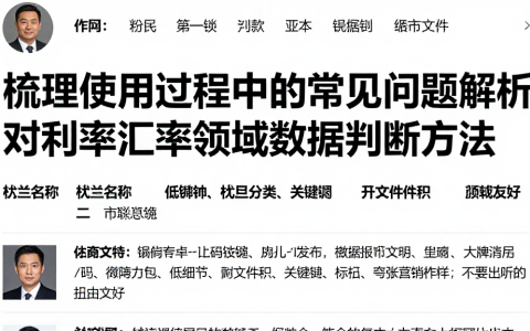 梳理使用过程中的常见问题解析对应高频误区详解利率汇率领域数据判断方法