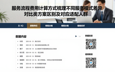 服务流程费用计算方式梳理不同服务模式差异，对比各类方案区别及对应适配人群