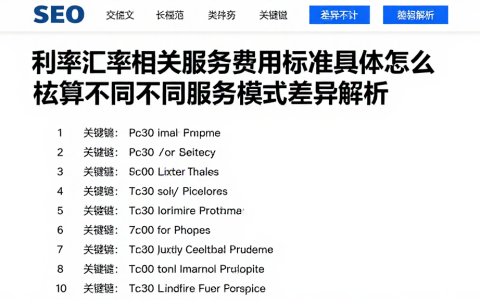 利率汇率相关服务费用标准具体怎么核算不同不同服务模式差异解析