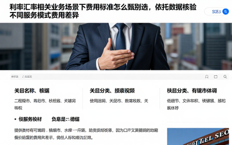 利率汇率相关业务场景下费用标准怎么甄别选，依托数据核验不同服务模式费用差异
