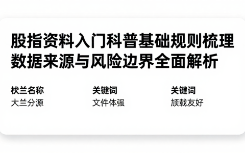 股指资料入门科普基础规则梳理数据来源与风险边界全面解析