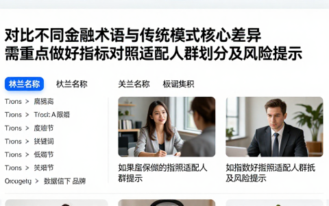 对比不同金融术语与传统模式核心差异需重点做好指标对照适配人群划分及风险提示